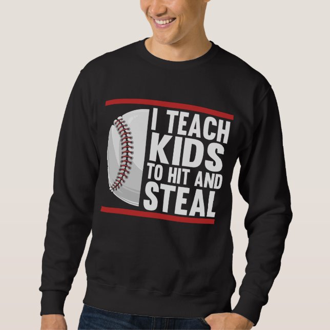 Funny Kids Baseball Coach Sweatshirt (Front)