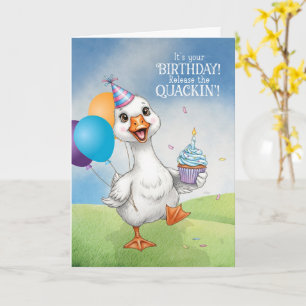 Funny Kid's Birthday Release the QUACKIN' Duck Card