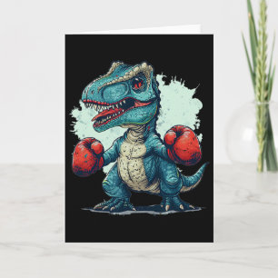 Funny Kids Boxing Dinosaur With Boxing Gloves Cost Card