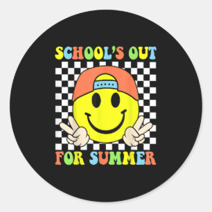 Funny Kids Boys Last Day Of School Schools Out For Classic Round Sticker