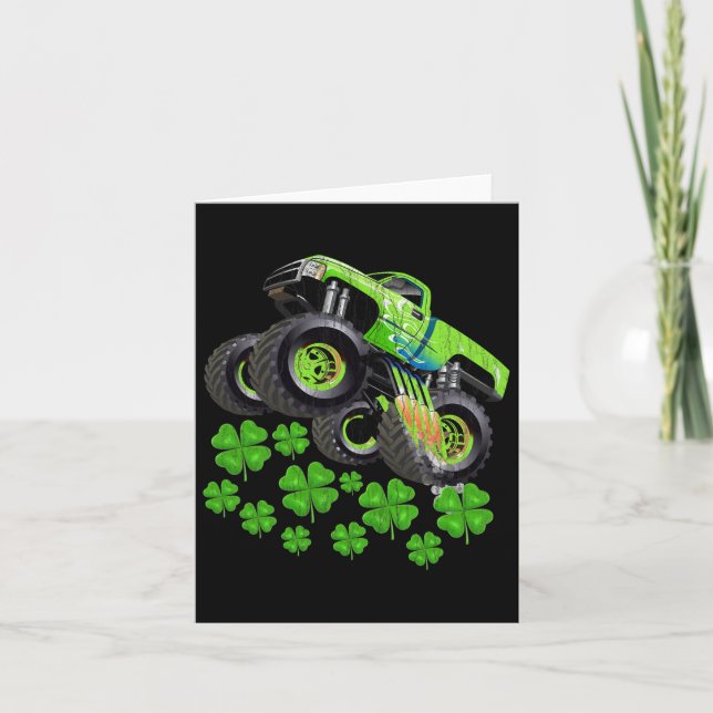 Funny Kids Boys St Patricks Day Toddler Lucky Mons Card (Front)