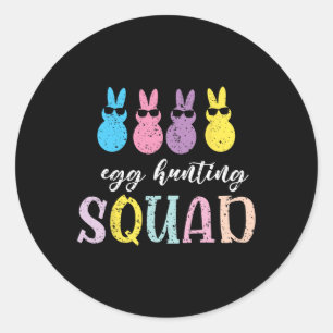 Funny Kids Byby Egg Hunting Squad Classic Round Sticker