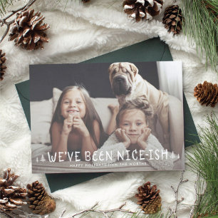 Funny Kids Christmas Card Naughty or Nice-ish
