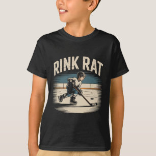 Funny Kids Ice Hockey Player Rink Rat  T-Shirt