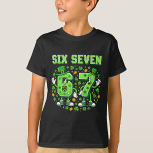 Funny kids meme 67 six seven st. patricks day luck T-Shirt