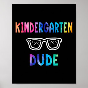 Funny Kids Rainbow Back To School Hello Kindergart Poster