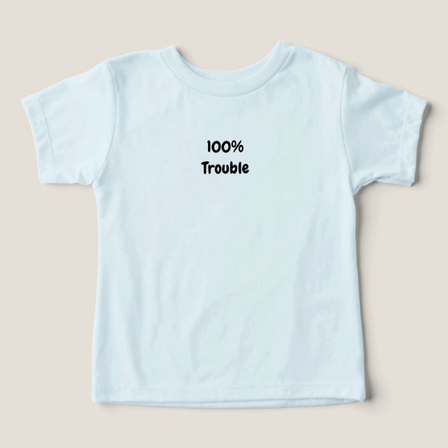 Funny kids shirt 100% trouble  (Design Front)