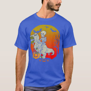 Funny Kids Skeleton Riding Mummy T Re Dino Candy H T-Shirt