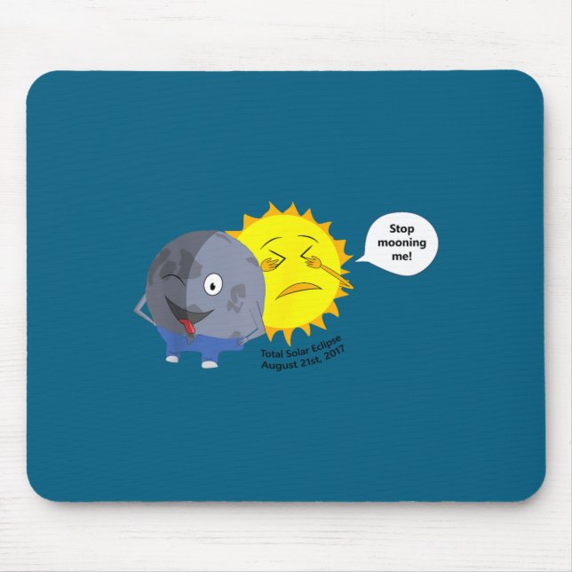 Funny Kids Solar Eclipse Cartoon Mouse Pad (Front)