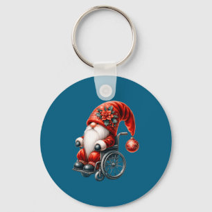 Funny Kids Wheelchair Santa Graphic For Men Christ Key Ring