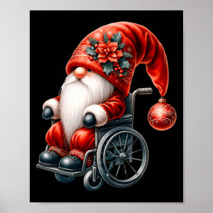 Funny Kids Wheelchair Santa Graphic For Men Christ Poster