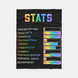 Funny Kids With Adhd Stats Neurodiversity Adhd Awa Fleece Blanket