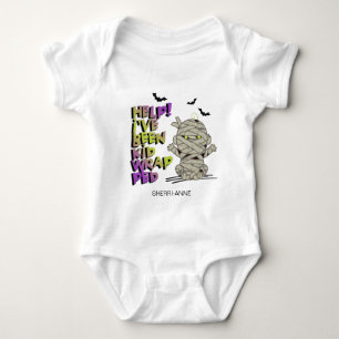 Funny Kidwrapped Mummy Baby Green ID683 Baby Bodysuit