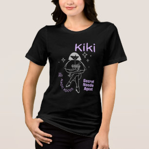Funny Kiki Girl Noodle T-Shirt   Cute Anime Food H Tri-Blend Shirt