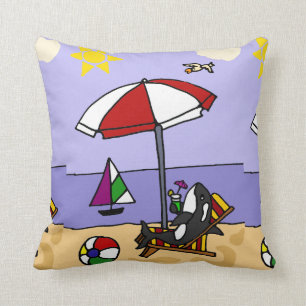 Funny Killer Whale at the Beach Cushion