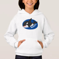 Funny killer whale orca cute cartoon illustration