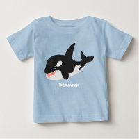 Funny killer whale orca cute cartoon illustration