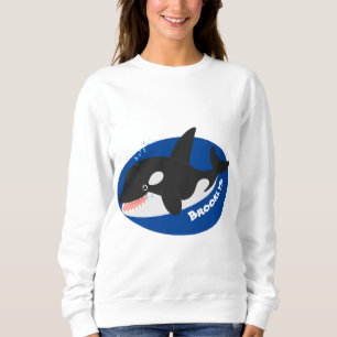 Funny killer whale orca cute cartoon illustration sweatshirt