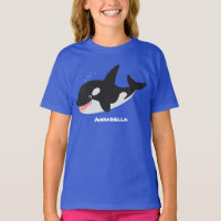 Funny killer whale orca cute cartoon illustration