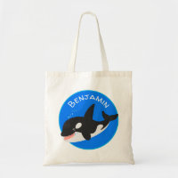 Funny killer whale orca cute cartoon illustration