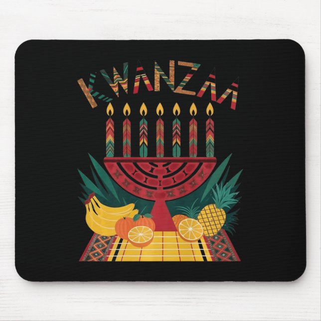 Funny Kinara Seven Candles Kwanzaa Celebration  Mouse Pad (Front)