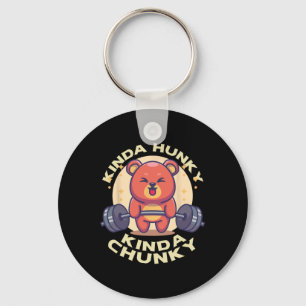 Funny Kinda Chunky Kinda Hunky Bodybuilding Gym Po Key Ring
