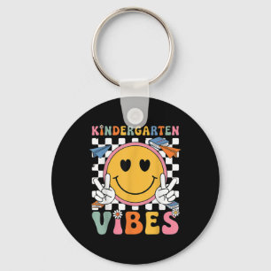 Funny Kindergarten Vibes Smile Face Teacher Boy Gi Key Ring
