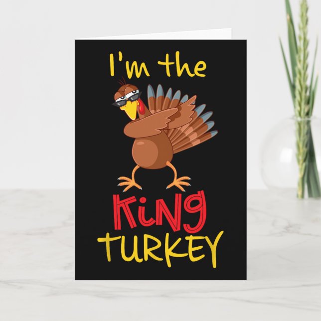 Funny King Turkey Matching Family Group Thanksgivi Card (Front)