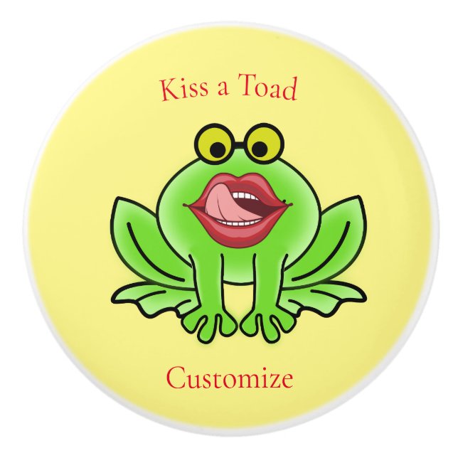 Funny Kiss A Toad Thunder_Cove Ceramic Knob (Front)