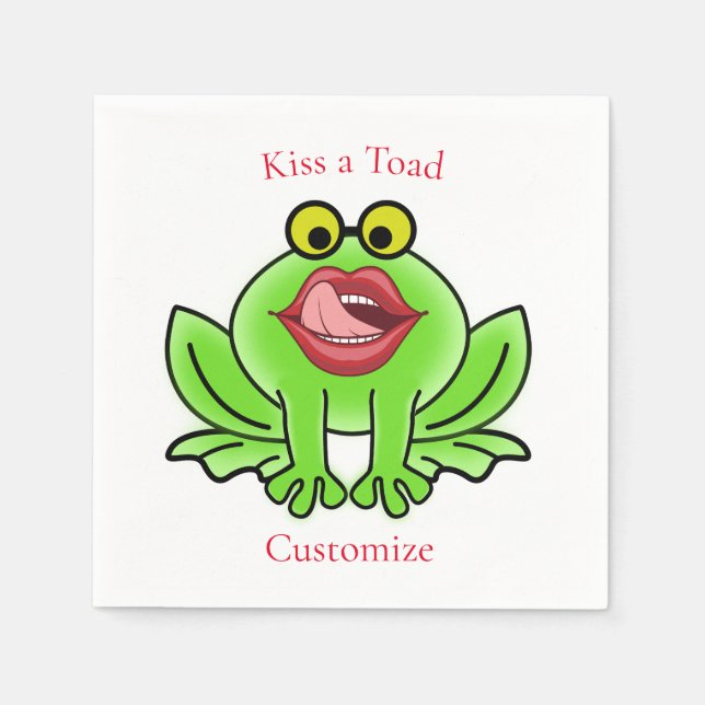 Funny Kiss A Toad Thunder_Cove Napkin (Front)