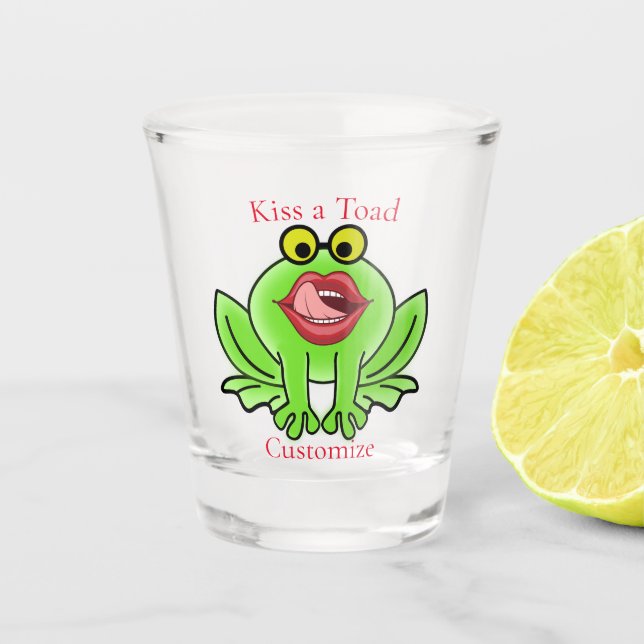 Funny Kiss A Toad Thunder_Cove Shot Glass (Front)