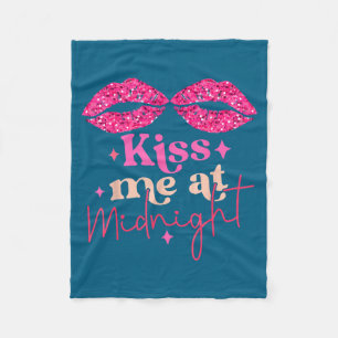 Funny Kiss Matching Couples Midnight Fleece Blanket