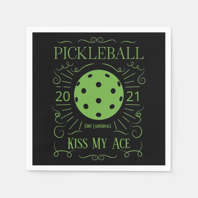 Funny Kiss My Ace Pickleball Napkin (Front)