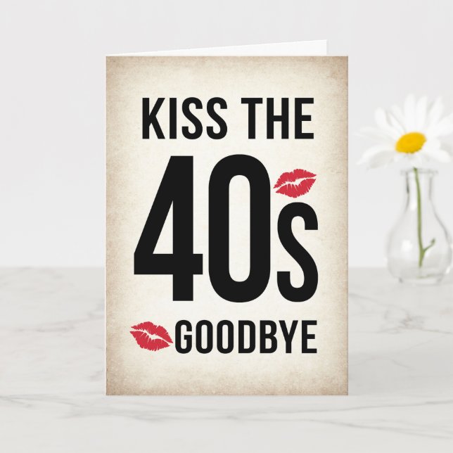 Funny Kiss the 40s Goodbye, 50th Birthday Card (Small Plant)