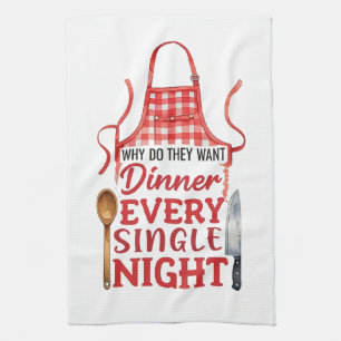 Funny Kitchen Apron Design Tea Towel
