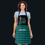 Funny Kitchen Pun Take Whisk Teal Green Plaid Apron<br><div class="desc">Funny and cool apron to make cooking more fun. Personalised gift for family and friends who love cooking,  baking and trying new recipe in the kitchen. Customise the wording to fit your occasion. You can use the Design Tool to further change the font type,  font colour and font size.</div>