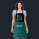 Funny Kitchen Pun Take Whisk Teal Green Plaid Apron<br><div class="desc">Funny and cool apron to make cooking more fun. Personalised gift for family and friends who love cooking,  baking and trying new recipe in the kitchen. Customise the wording to fit your occasion. You can use the Design Tool to further change the font type,  font colour and font size.</div>