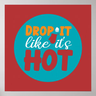 Funny Kitchen Pun Typography Trendy Retro Colour Poster