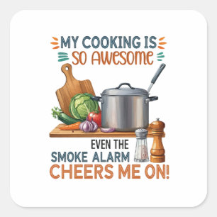 Funny Kitchen Quote Design (2) Square Sticker