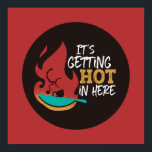 Funny Kitchen Quote It's Getting Hot Retro Colour Poster<br><div class="desc">Colourful typography art with retro and vibrant colours. Funny puns and quotes about food, cooking, baking and dining. Perfect decoration for your kitchen, diner, café, bakery shop or restaurant. Background colour is customisable via the Design Tool.</div>