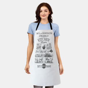 Funny Kitchen Rules Subway Art Personalised  Apron