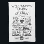 Funny Kitchen Rules Subway Art Personalised Tea Towel<br><div class="desc">Funny Kitchen Rules Subway Art Personalised Kitchen Towel</div>