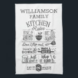 Funny Kitchen Rules Subway Art Personalised Tea Towel<br><div class="desc">Funny Kitchen Rules Subway Art Personalised Kitchen Towel</div>