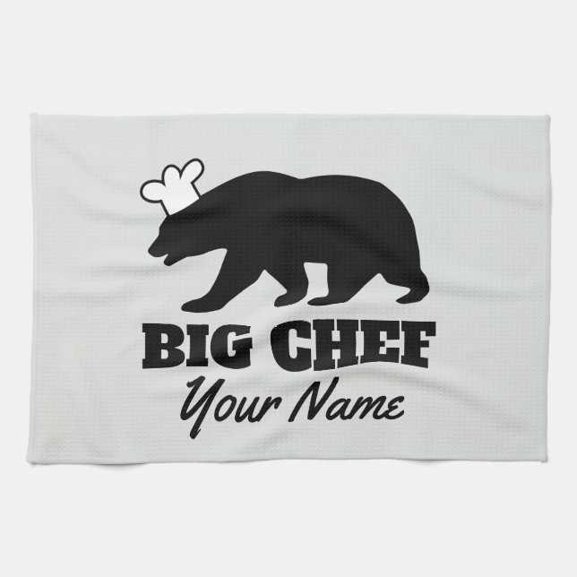 Funny kitchen towel gift for BBQ chef or cook (Horizontal)