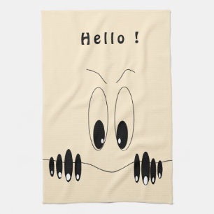 Funny Kitchen Towel with Playful Eyes