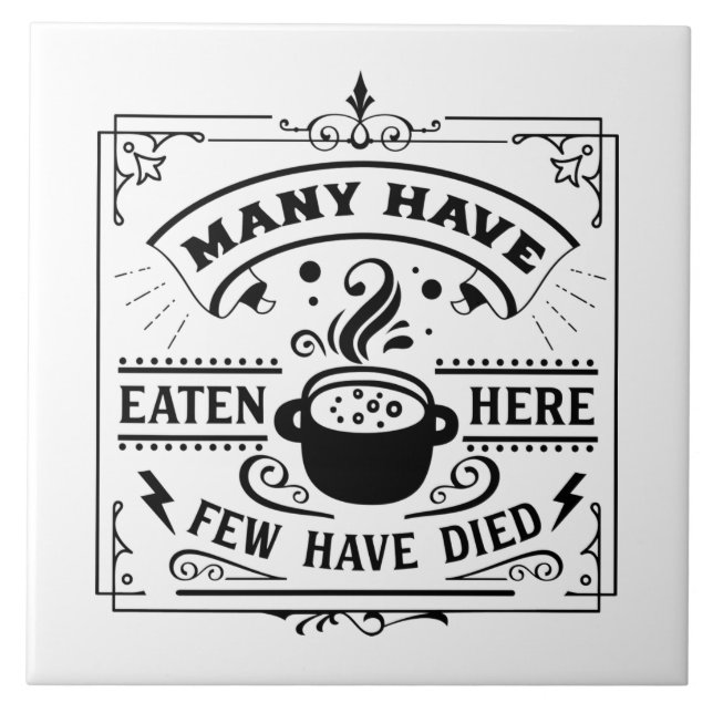 funny kitchen word art tile (Front)