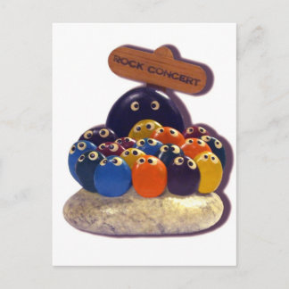 FUNNY KITSCH PET ROCK CONCERT 1970'S POSTCARD