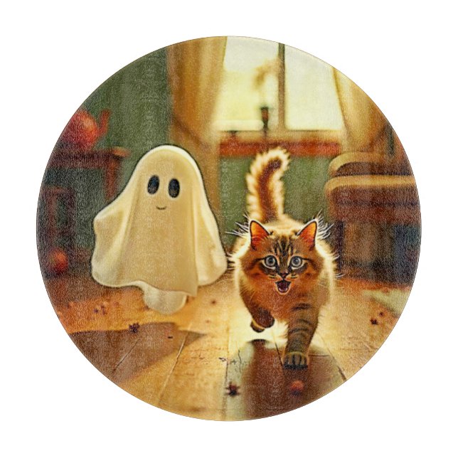 Funny Kitten Spooky Friend Cutting Board (Front)