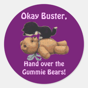 Funny Kitten & Teddy Bear Stickers