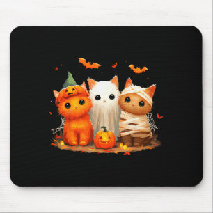 Funny Kitten Witch Y Halloween Pumpkin Cat Hallowe Mouse Pad